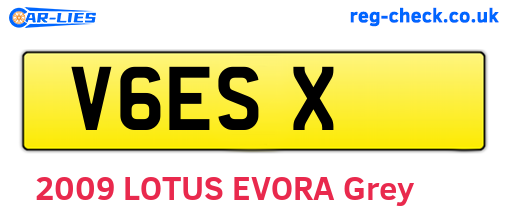 V6ESX are the vehicle registration plates.