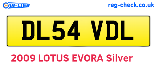 DL54VDL are the vehicle registration plates.