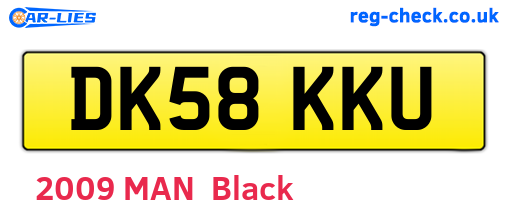 DK58KKU are the vehicle registration plates.
