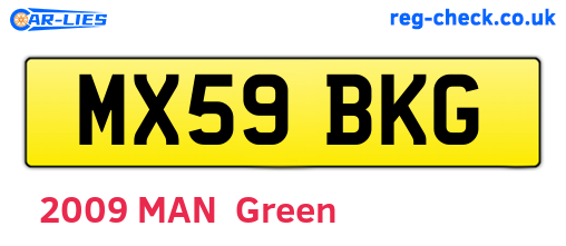 MX59BKG are the vehicle registration plates.