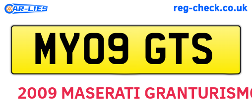 MY09GTS are the vehicle registration plates.