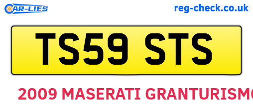 TS59STS are the vehicle registration plates.