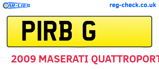 P1RBG are the vehicle registration plates.