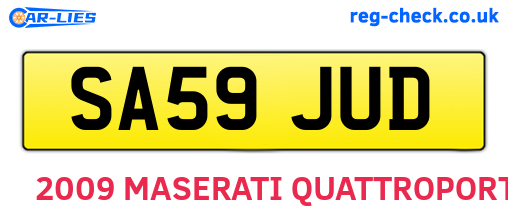 SA59JUD are the vehicle registration plates.