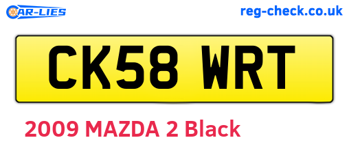 CK58WRT are the vehicle registration plates.