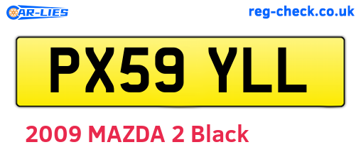 PX59YLL are the vehicle registration plates.