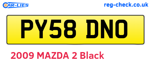 PY58DNO are the vehicle registration plates.
