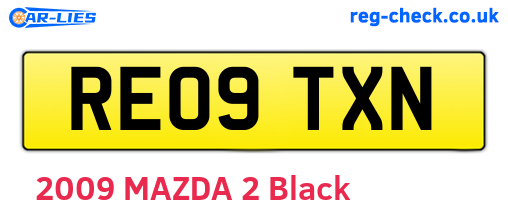 RE09TXN are the vehicle registration plates.