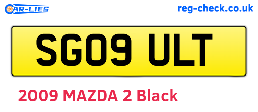 SG09ULT are the vehicle registration plates.