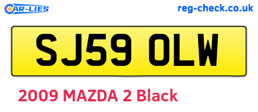 SJ59OLW are the vehicle registration plates.