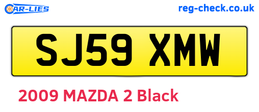 SJ59XMW are the vehicle registration plates.