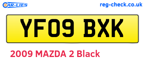 YF09BXK are the vehicle registration plates.
