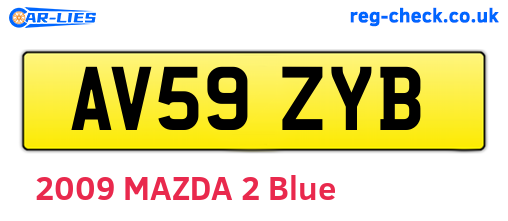 AV59ZYB are the vehicle registration plates.