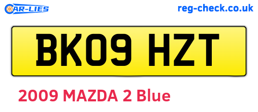 BK09HZT are the vehicle registration plates.