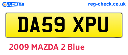 DA59XPU are the vehicle registration plates.