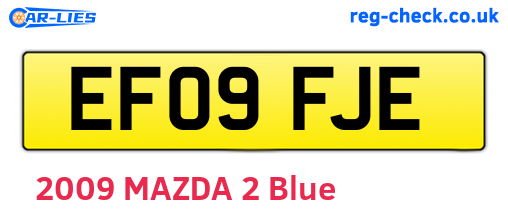 EF09FJE are the vehicle registration plates.