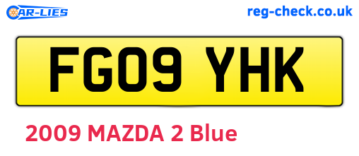 FG09YHK are the vehicle registration plates.