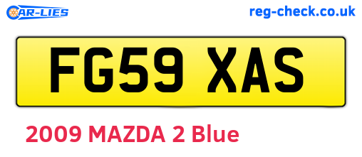 FG59XAS are the vehicle registration plates.