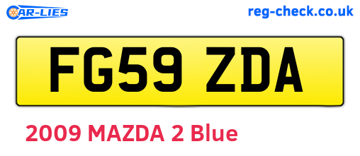 FG59ZDA are the vehicle registration plates.