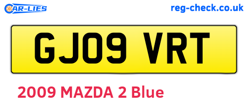 GJ09VRT are the vehicle registration plates.