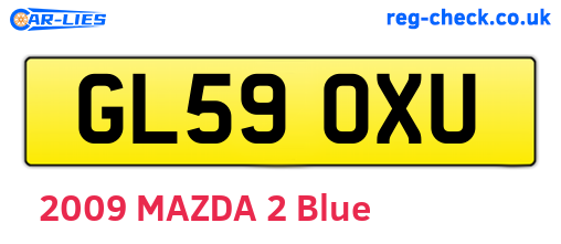 GL59OXU are the vehicle registration plates.
