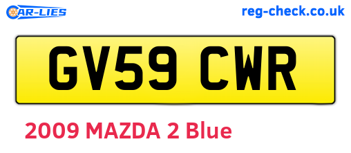 GV59CWR are the vehicle registration plates.