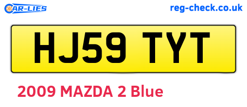 HJ59TYT are the vehicle registration plates.