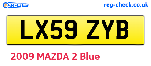 LX59ZYB are the vehicle registration plates.