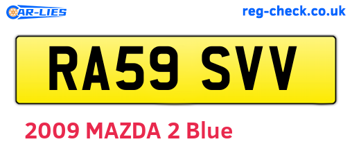 RA59SVV are the vehicle registration plates.