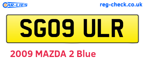 SG09ULR are the vehicle registration plates.