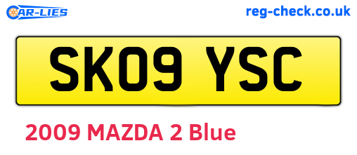 SK09YSC are the vehicle registration plates.