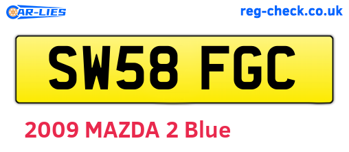 SW58FGC are the vehicle registration plates.