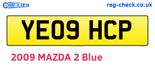 YE09HCP are the vehicle registration plates.