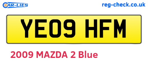 YE09HFM are the vehicle registration plates.