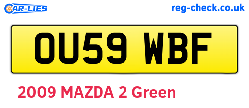 OU59WBF are the vehicle registration plates.