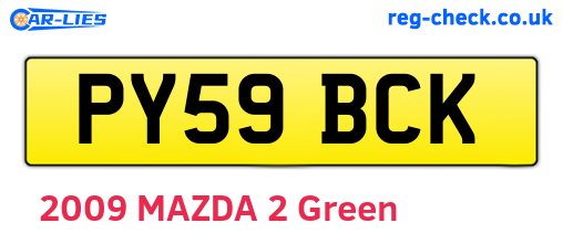 PY59BCK are the vehicle registration plates.