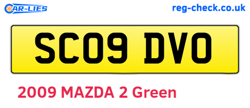 SC09DVO are the vehicle registration plates.