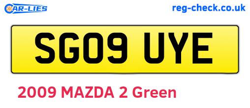 SG09UYE are the vehicle registration plates.