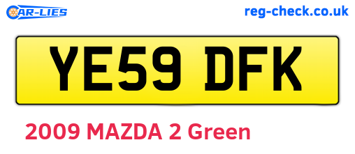YE59DFK are the vehicle registration plates.