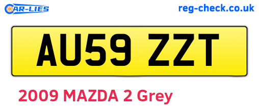 AU59ZZT are the vehicle registration plates.