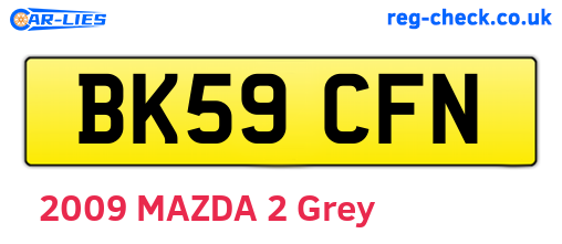 BK59CFN are the vehicle registration plates.