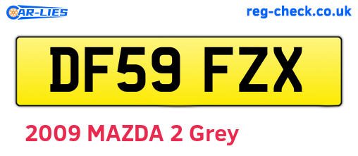 DF59FZX are the vehicle registration plates.