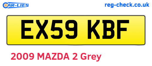 EX59KBF are the vehicle registration plates.