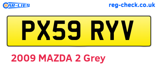 PX59RYV are the vehicle registration plates.