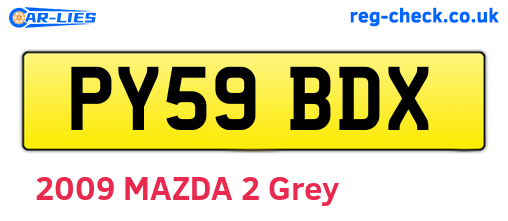 PY59BDX are the vehicle registration plates.