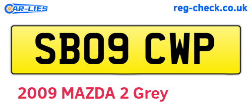 SB09CWP are the vehicle registration plates.