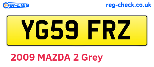 YG59FRZ are the vehicle registration plates.