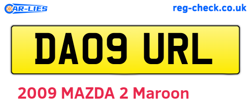 DA09URL are the vehicle registration plates.