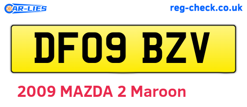 DF09BZV are the vehicle registration plates.