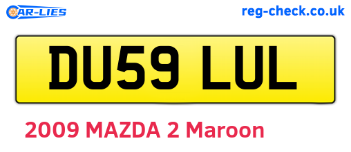 DU59LUL are the vehicle registration plates.